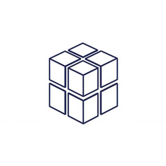 A unique cube design symbolizing creativity and problem-solving., isolated on a transparent background.