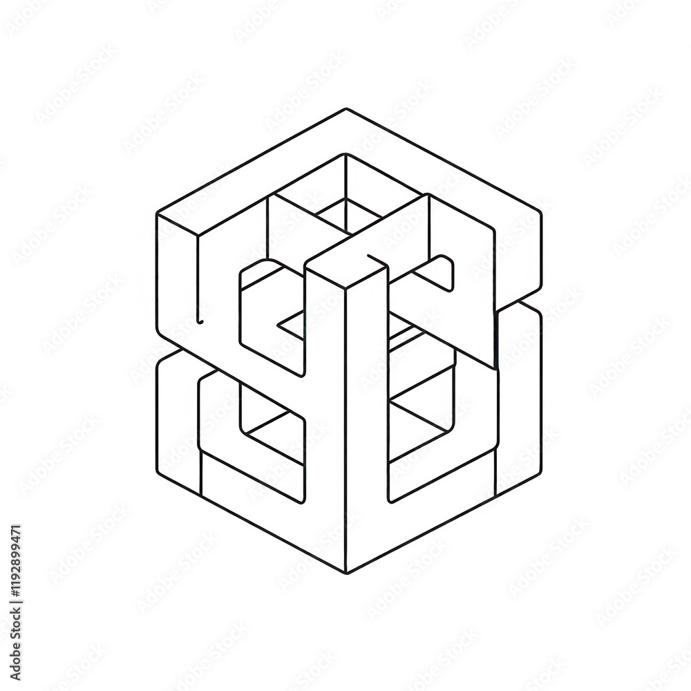 Poster abstract geometric pattern in black and white for modern design elements., isolated on a transparent