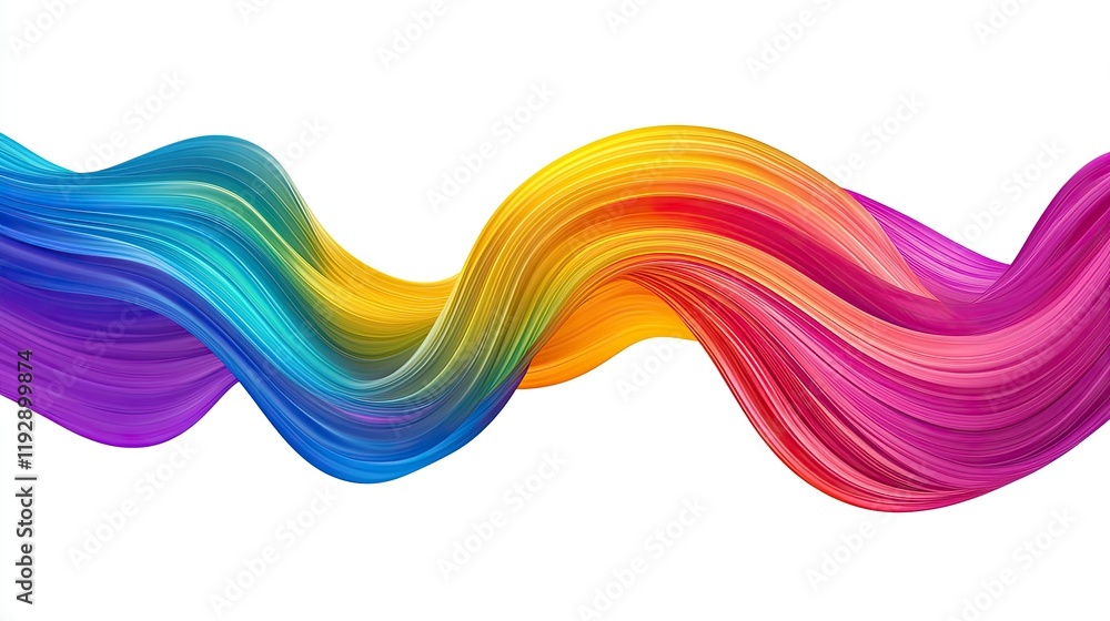Poster vibrant flowing waves of colorful light representing creativity, movement, and abstract expression i