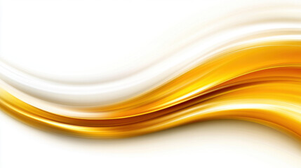 Obraz premium Abstract golden wave design with smooth flowing lines and light background, creating sense of elegance and movement. Perfect for backgrounds and modern art