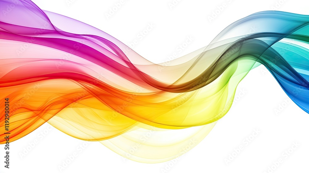 Poster colorful flowing abstract waves with vibrant gradients showcasing beautiful hues of the spectrum, id