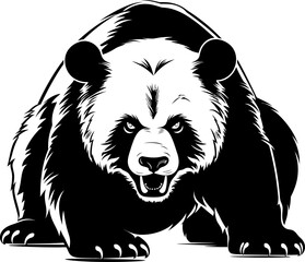 Handdrawn giant panda drawing 