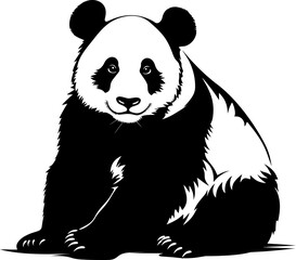 Handdrawn giant panda drawing 