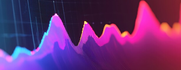 A vibrant, abstract representation of data trends, showcasing colorful peaks and valleys typical of digital analytics and statistical graphs.