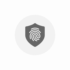 finger print protection icon sign vector