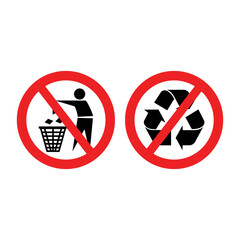 DO NOT RECYCLE ,DISCARD TRASH SIGN ICON