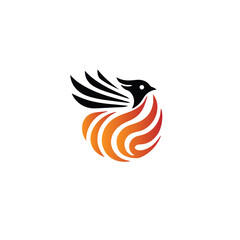 Abstract swoosh-style bird design, ideal for logo company, business, community, and branding.