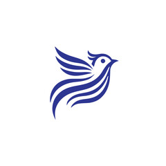 Abstract swoosh-style bird design, ideal for logo company, business, community, and branding.