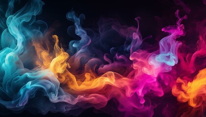Fototapeta premium smoke and fog on black background wallpaper; abstract image with copy space for your text or design