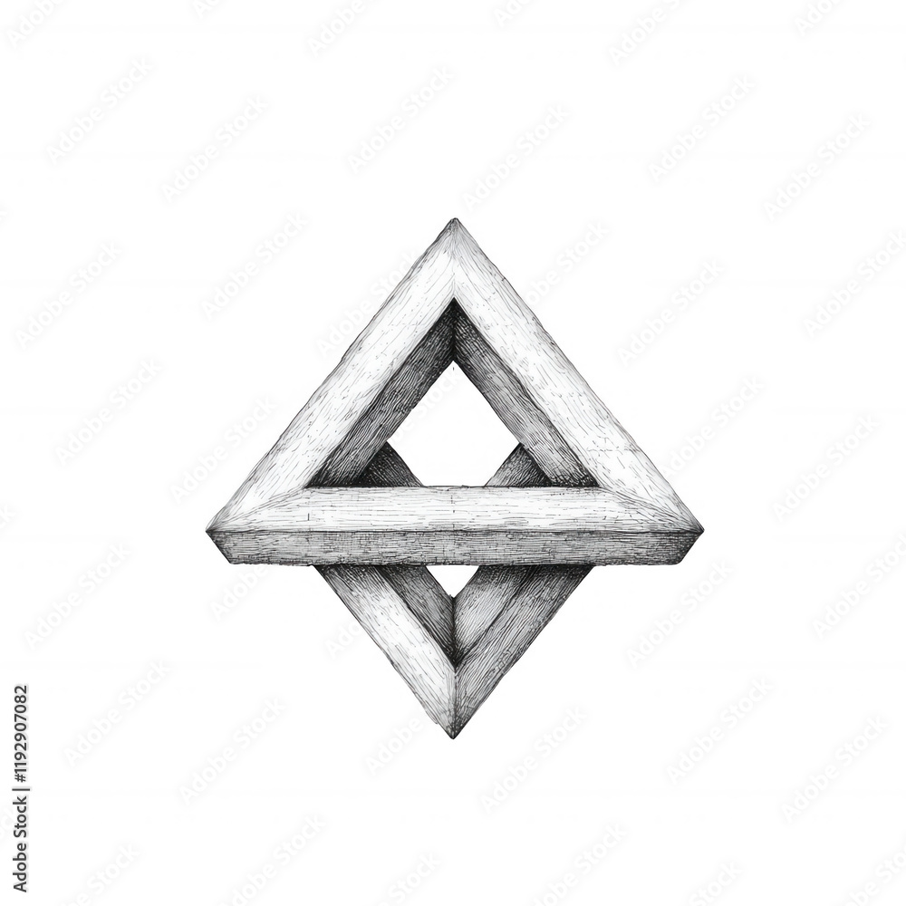 Poster three-dimensional abstract design featuring geometric shapes in neutral tones., isolated on a transp