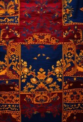 Obraz premium close vibrant textile patterns showcasing rich intricate captivating visual textures inspiring design experience, fabric, cloth, color, print, weave