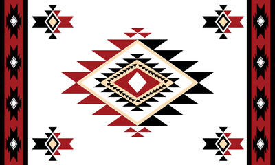 Navajo tribal vector seamless pattern. Native American ornament. Ethnic South Western decor style. Boho geometric ornament. Vector seamless pattern. Mexican blanket, rug. Woven carpet illustration