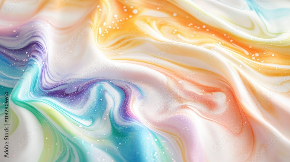 Aufkleber colorful abstract fabric texture with flowing patterns and soft hues, ideal for backgrounds in fashi
