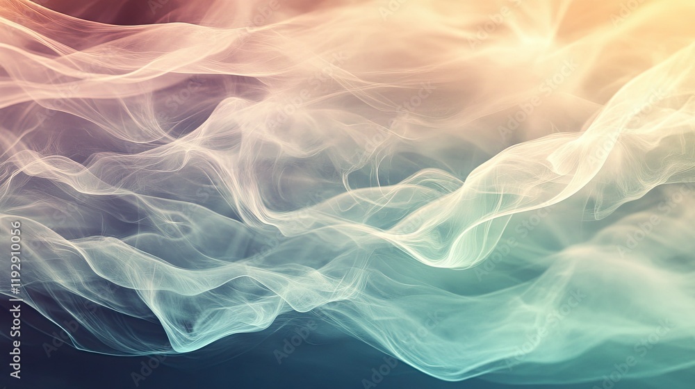 Aufkleber ethereal swirling smoke background with soft color gradients creating a dreamy and mystical atmosphe