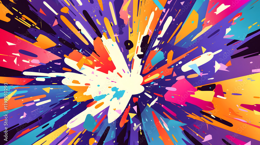 Aufkleber vibrant explosion of colors creating a dynamic and energetic abstract artwork. perfect for backgroun