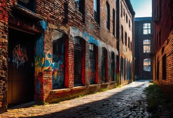 Naklejka premium exploring rich palette vibrant grunge textures captured diverse urban settings filled life character, art, graffiti, wall, street, concrete, colorful