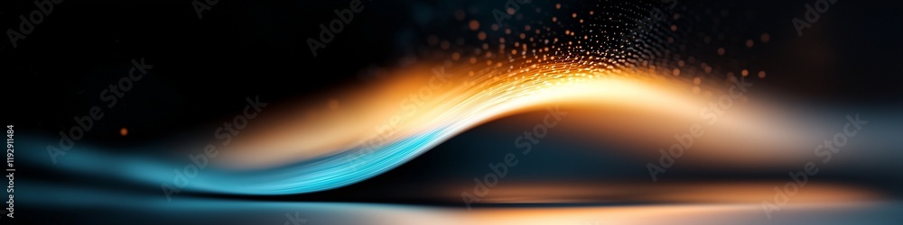 Poster abstract waves with glowing light effects in dynamic motion