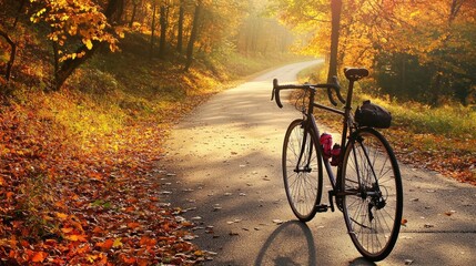 Fototapeta premium A road bike parked by a winding trail