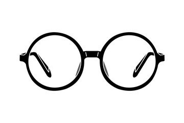 Fototapeta premium Round Glasses Unisex Outline icon isolated on transparent background