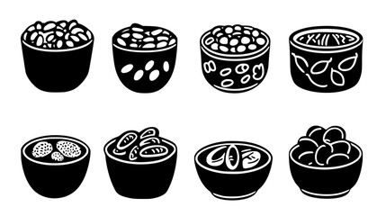 Collection of Baked Beans icons, Baked Beans illustration art, seamless pattern