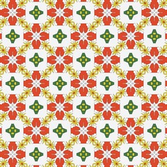 Decorative  seamless floral pattern on white background. 