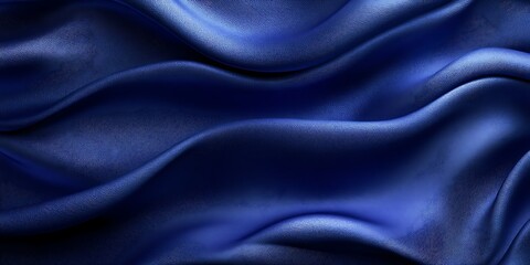 Fototapeta premium Blue silk fabric waves, elegant textile background, luxurious drape, design resource