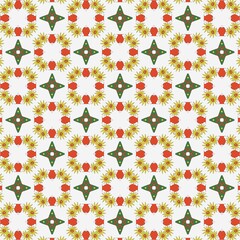 Composition with decorative folklore elements on white background. 