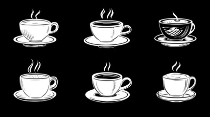 Obraz premium Collection of Cappuccino digital art, Cappuccino vector graphic, repetitive pattern