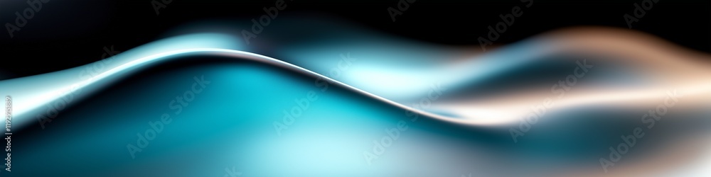 Poster abstract waves in smooth gradient design illuminated by soft lighting