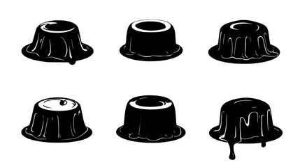 Collection of Chocolate Lava Cake vector icons, Chocolate Lava Cake vector art pattern