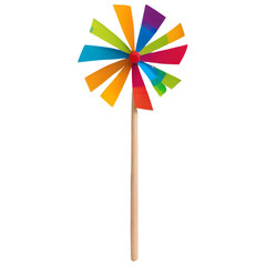 Colorful Pinwheel and Windmill Toy: Fun Summer Play, Nature, and Energy Illustration