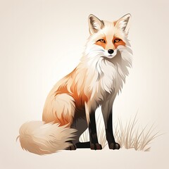 Stylish Fox Artwork with Light Color Palette