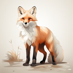 Obraz premium Stylish Fox Artwork with Light Color Palette