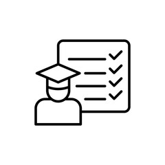 Internship outline icons, minimalist vector illustration ,simple transparent graphic element .Isolated on white background