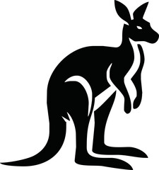 kangaroo silhouette, kangaroo icon vector illustration, kangaroo logo