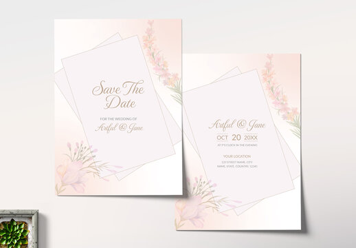 Indian Wedding Card or Invitation Card Template