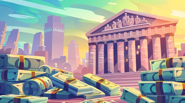 Cash Money Inflation Infographic for Economy Concept in Cartoon Style - Powered by Adobe