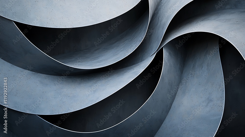 Poster a close-up of layered, textured paper in shades of gray, creating a dynamic, flowing pattern that hi