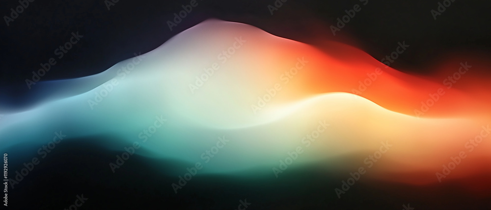 Poster abstract wave design with vibrant colors and fluid shapes in a dark background