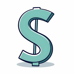 Fototapeta premium Dollar Sign Cartoon Vector Icon Illustration Finance Object Icon Concept Isolated Premium Vector Flat Cartoon Style