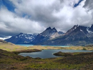 Magnific lake near the mountains