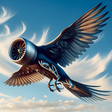 eagle with a jet engine