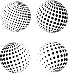 Abstract grunge halftone globe textured background design vector set