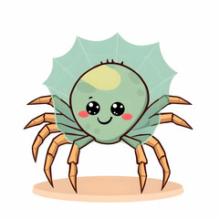 Fototapeta premium cute spider with net cartoon illustration animal