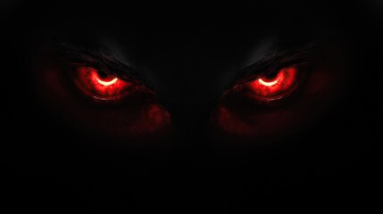 Bright glowing red eyes on a black background.