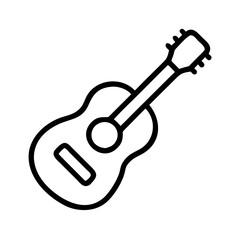 acoustic guitar icon, acoustic guitar line art - simple line art of acoustic guitar, perfect for acoustic guitar logos and icons and themed design
