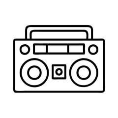 boombox icon, boombox line art - simple line art of boombox, perfect for boombox logos and icons and themed design