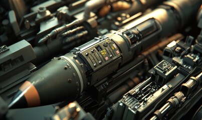 High-Tech Missile Interior with Detailed Components