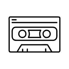 cassette tape icon, cassette tape line art - simple line art of cassette tape, perfect for cassette tape logos and icons and themed design