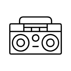 boombox icon, boombox line art - simple line art of boombox, perfect for boombox logos and icons and themed design
